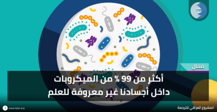 أكثر من 99 % من الميكروبات داخل أجسادنا غير معروفة للعلم أكثر من 99 % من الميكروبات داخل أجسادنا غير معروفة للعلم